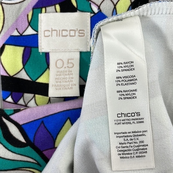 Chico’s Dress Multicolor Geometric Print Sheath Size Small 6 - Picture 13 of 13